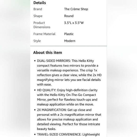 The Creme Shop X Hello Kitty On-The-Go Compact Mirror - Picture 4 of 5